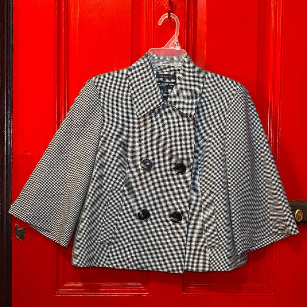 Jones New York Houndstooth - Cropped Blazer - Size 4P